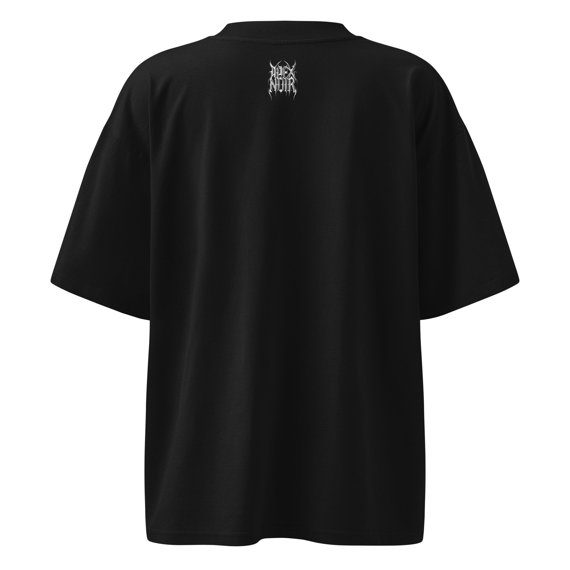 Unisex organic oversized high neck t-shirt - Apex Noir